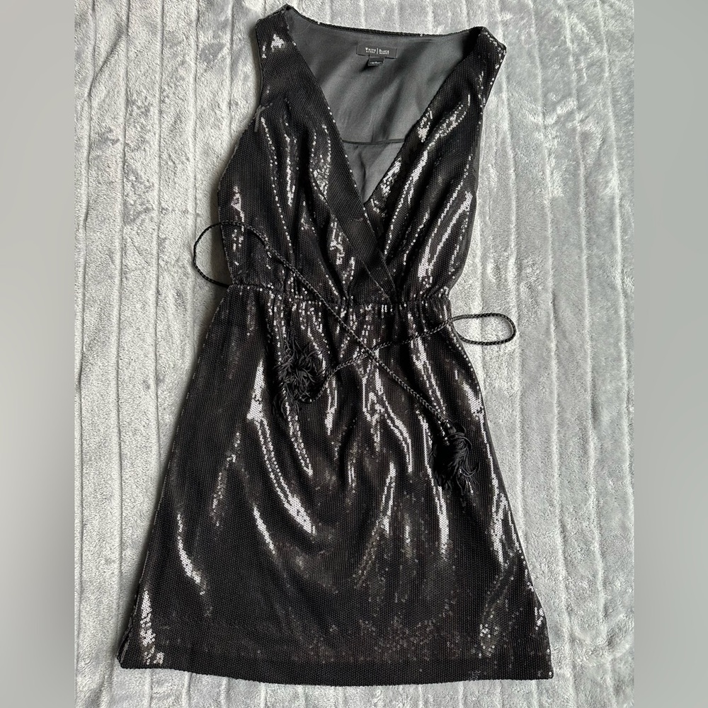 White House Black Market - Black Sequin Size 6 Dress